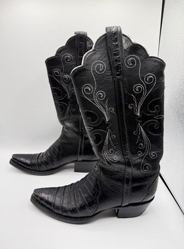 Lucchese damen schwarz leder - schwarz,